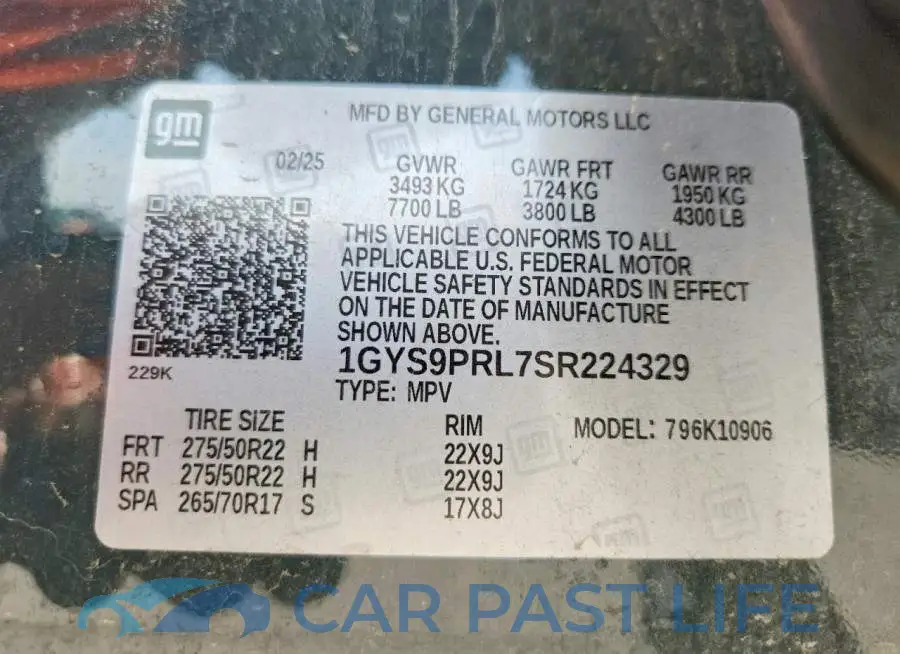 1GYS9PRL7SR224329# 13