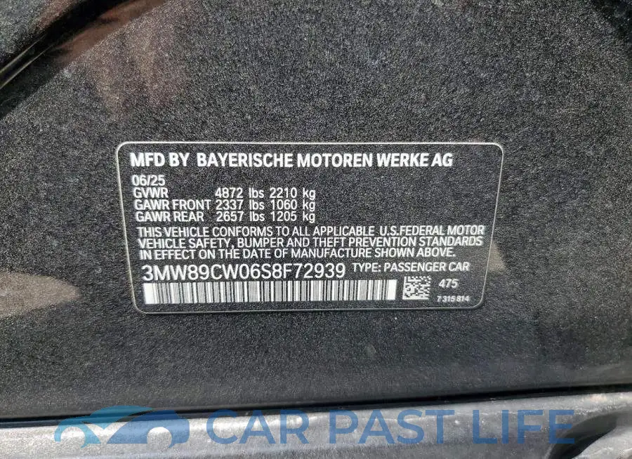 3MW89CW06S8F72939# 12