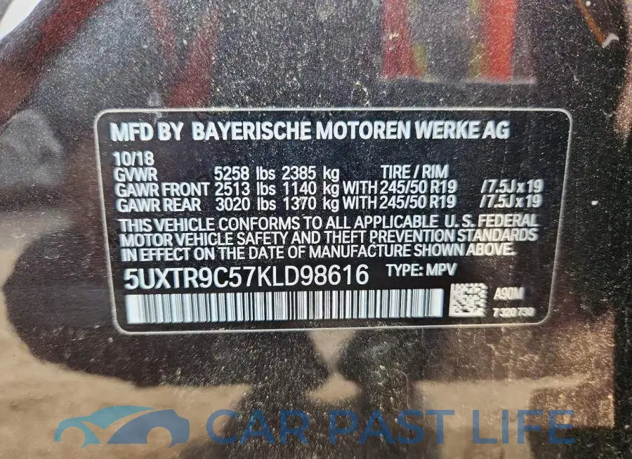 5UXTR9C57KLD98616# 14
