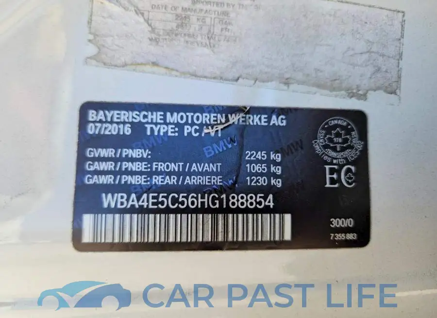 WBA4E5C56HG188854# 12