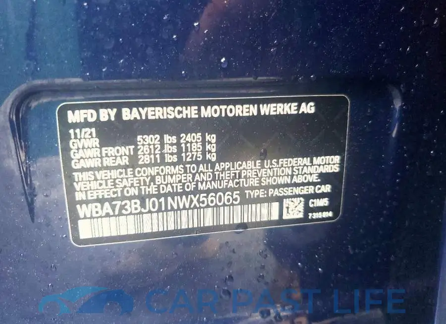 WBA73BJ01NWX56065# 12
