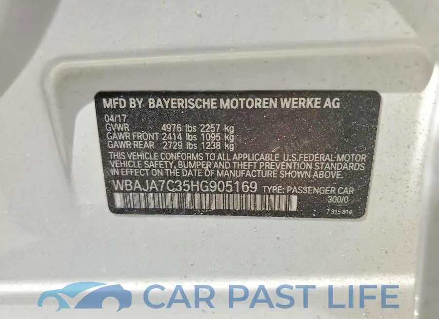 WBAJA7C35HG905169# 12