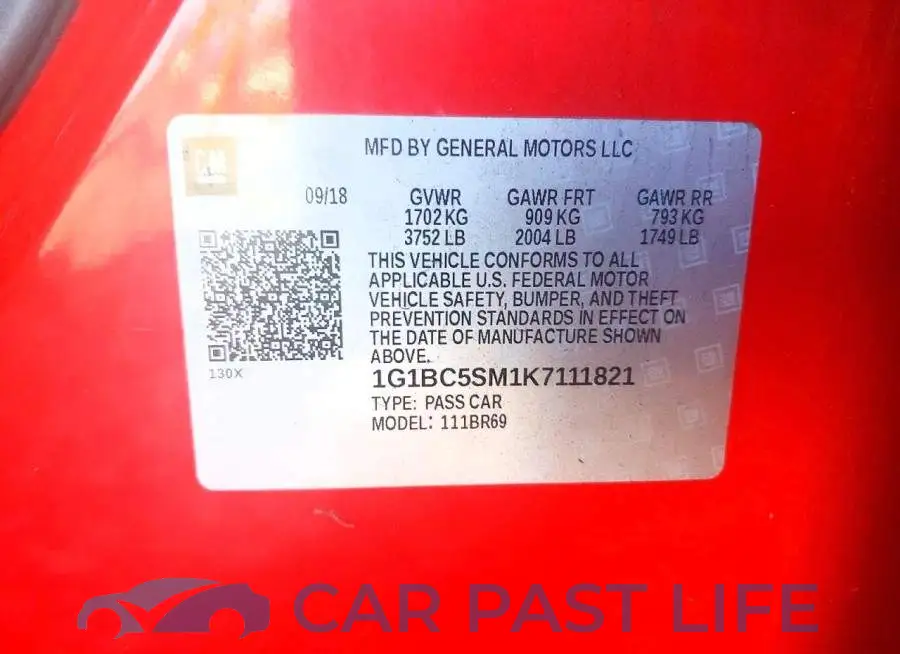 1G1BC5SM1K7111821# 12