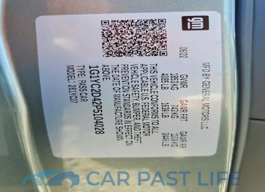 1G1YC2D42P5104028# 12