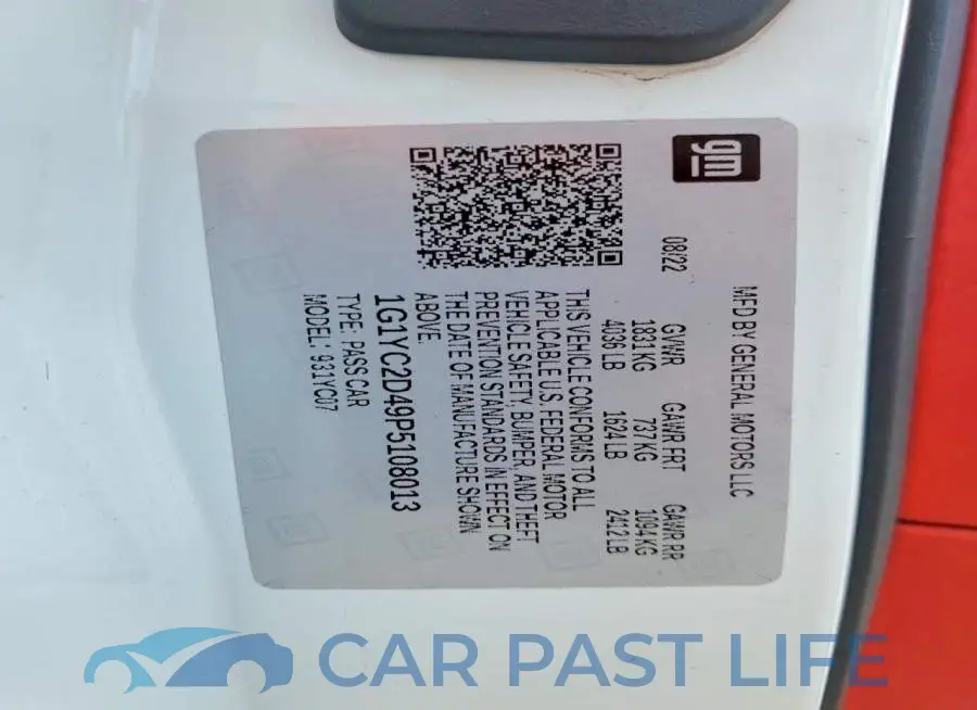 1G1YC2D49P5108013# 12