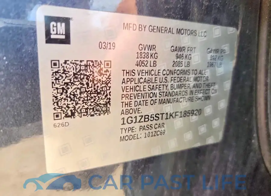 1G1ZB5ST1KF185920# 12
