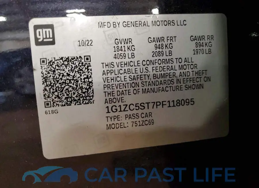 1G1ZC5ST7PF118095# 12