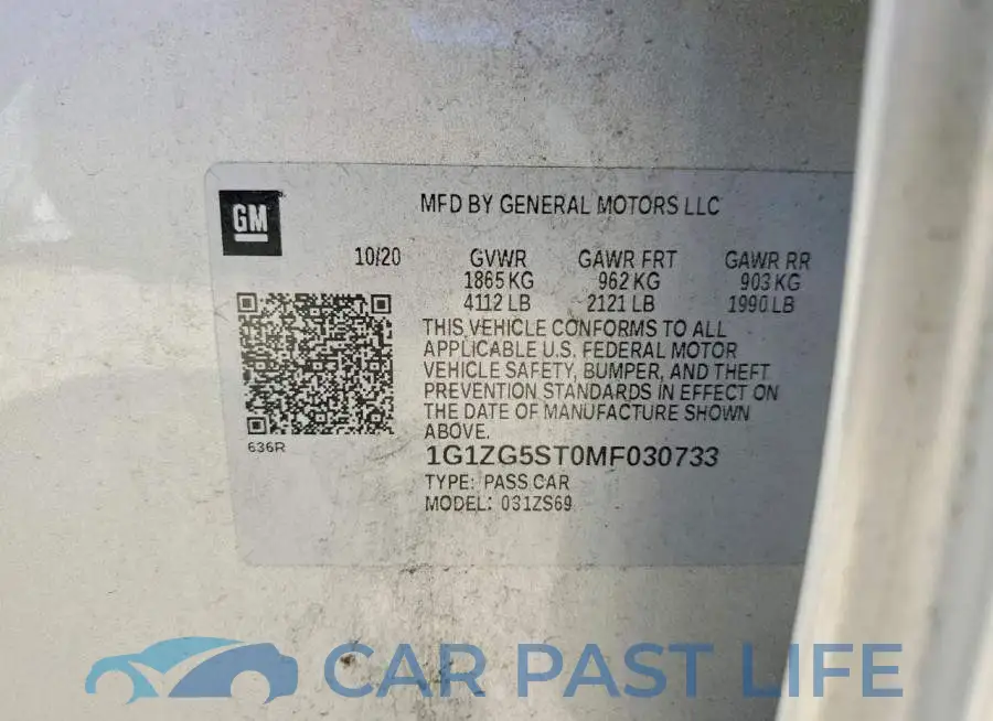 1G1ZG5ST0MF030733# 12