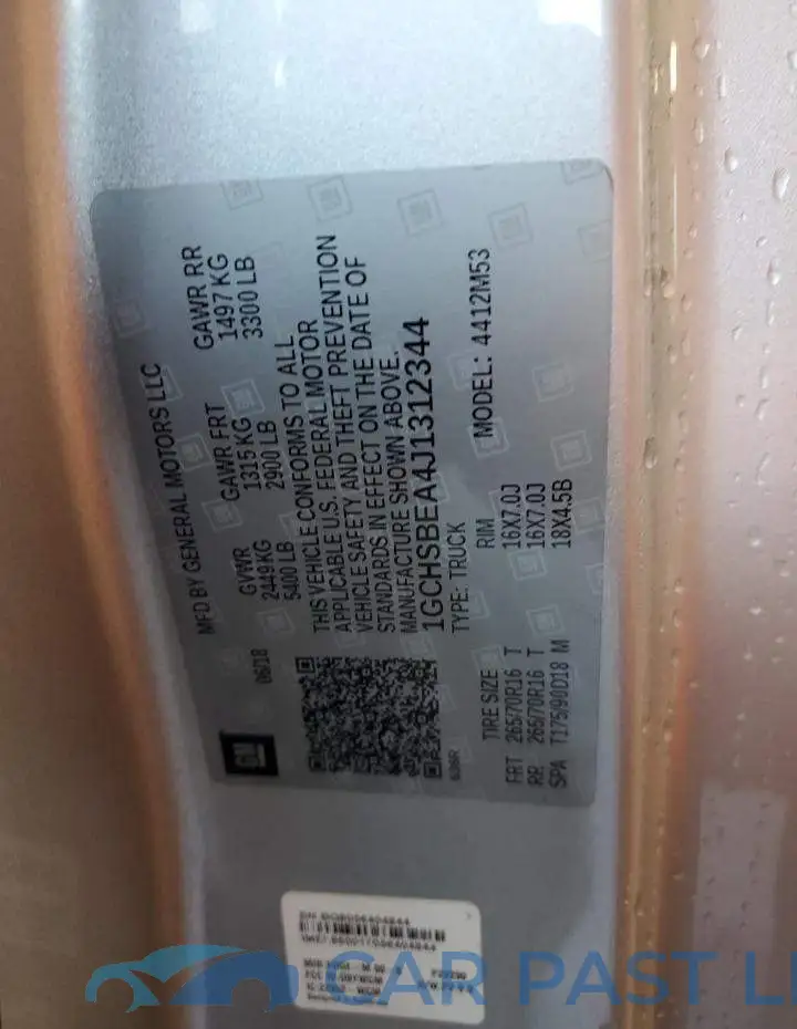 1GCHSBEA4J1312344# 12