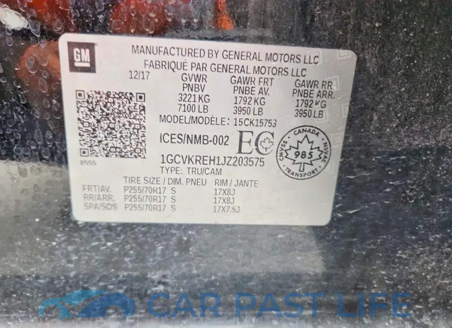 1GCVKREH1JZ203575# 13
