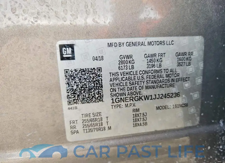 1GNERGKW1JJ245236# 13