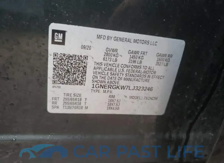 1GNERGKW7LJ323246# 13