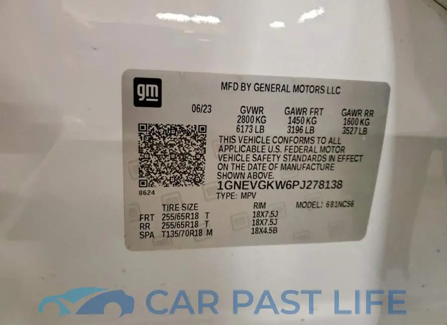 1GNEVGKW6PJ278138# 13
