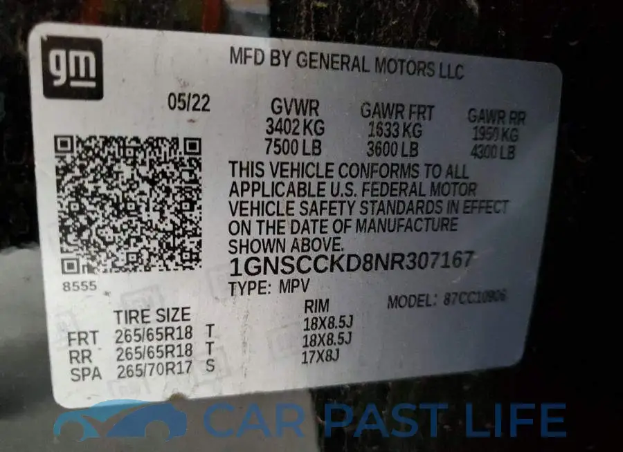 1GNSCCKD8NR307167# 13