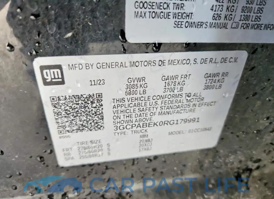 3GCPABEK0RG179991# 12