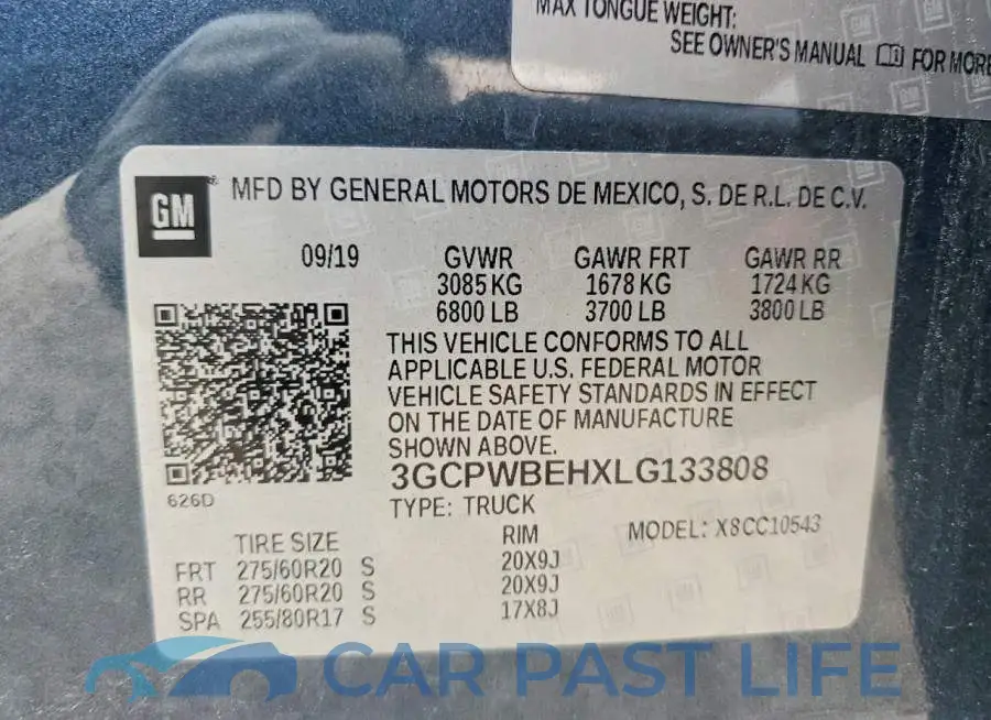 3GCPWBEHXLG133808# 13