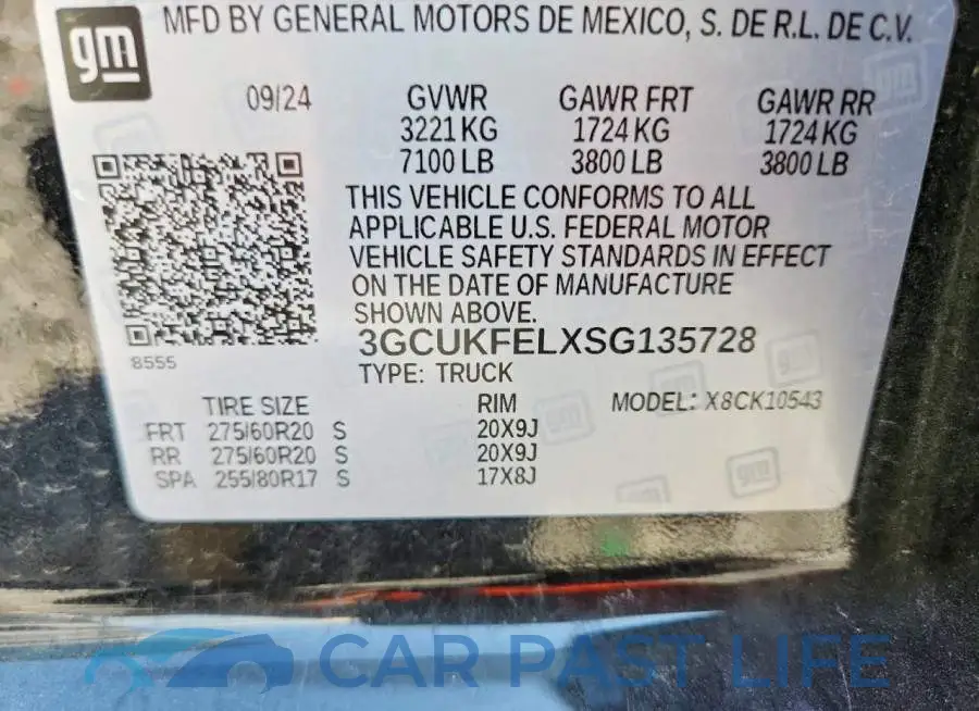 3GCUKFELXSG135728# 13