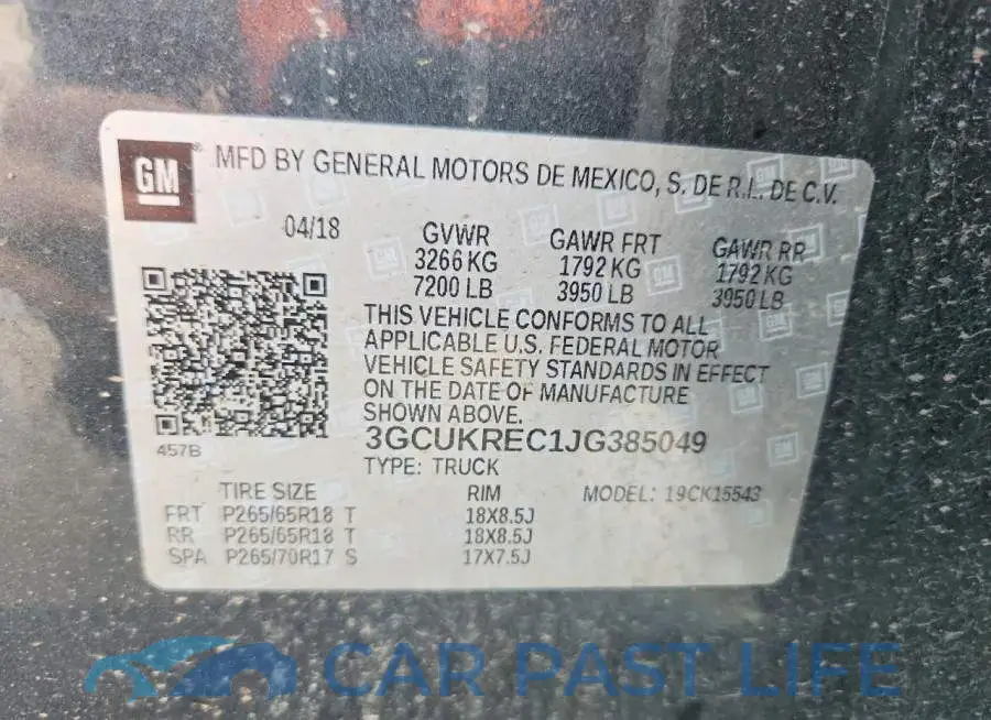 3GCUKREC1JG385049# 12