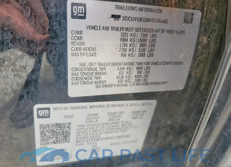 3GCUYDED8NG180442# 12