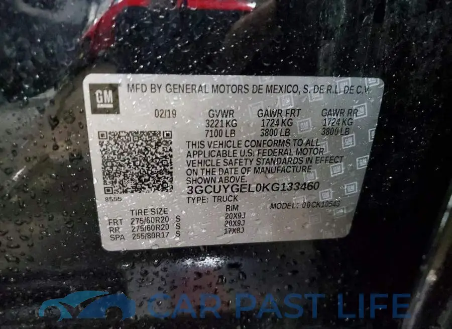 3GCUYGEL0KG133460# 13