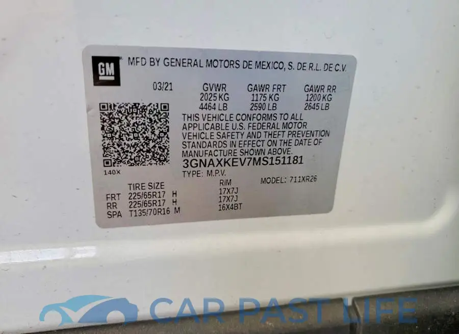 3GNAXKEV7MS151181# 12