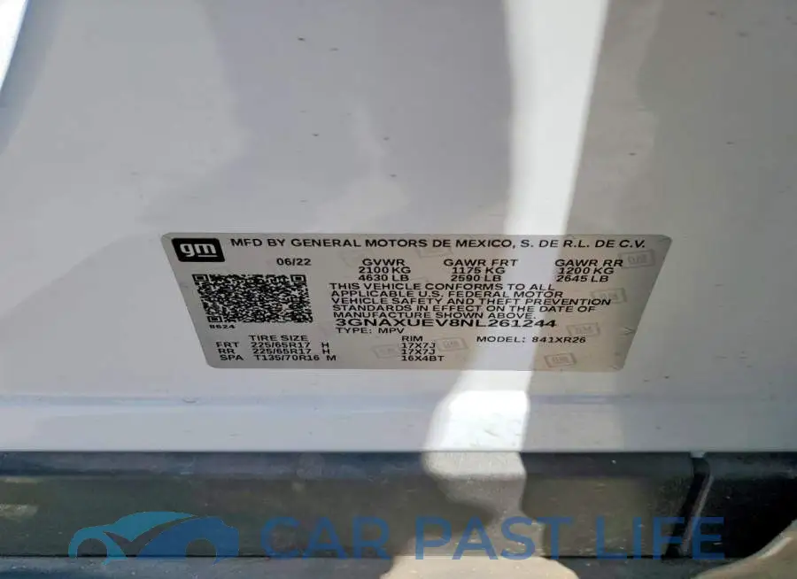 3GNAXUEV8NL261244# 13