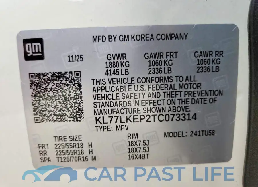 KL77LKEP2TC073314# 12