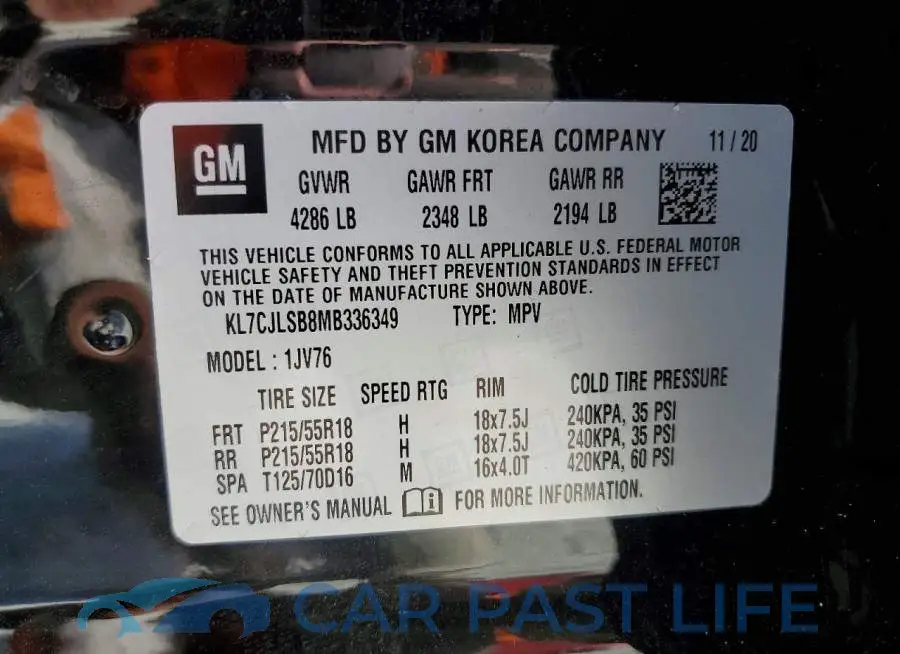 KL7CJLSB8MB336349# 12