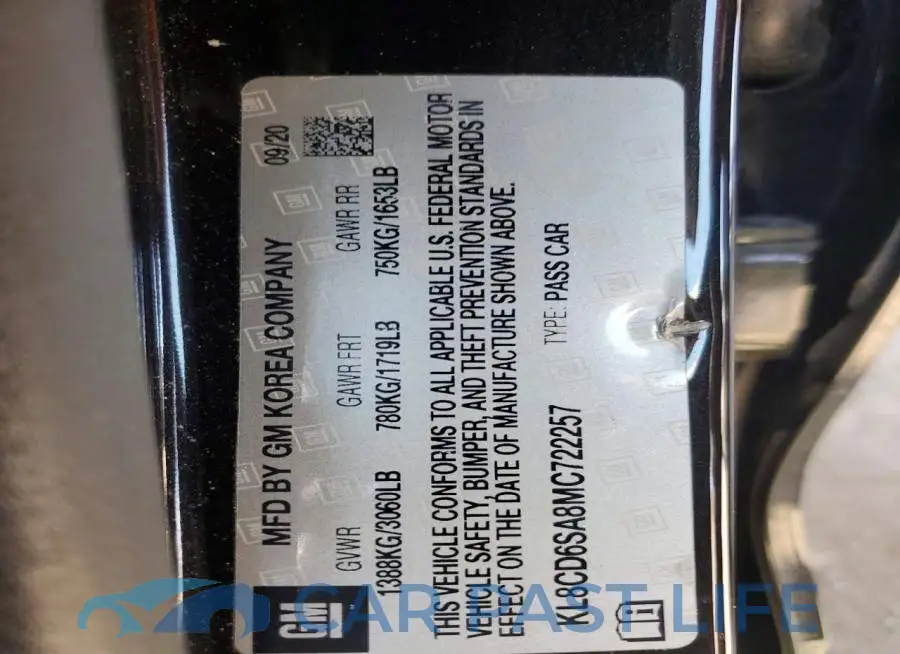 KL8CD6SA8MC722257# 12