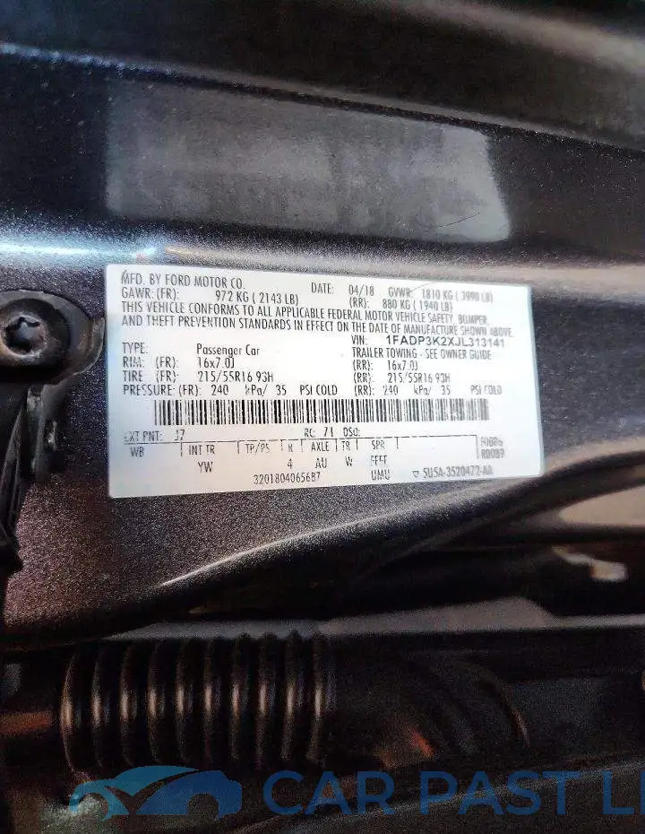 1FADP3K2XJL313141# 12