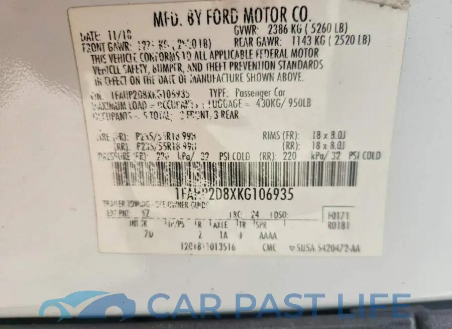 1FAHP2D8XKG106935# 12