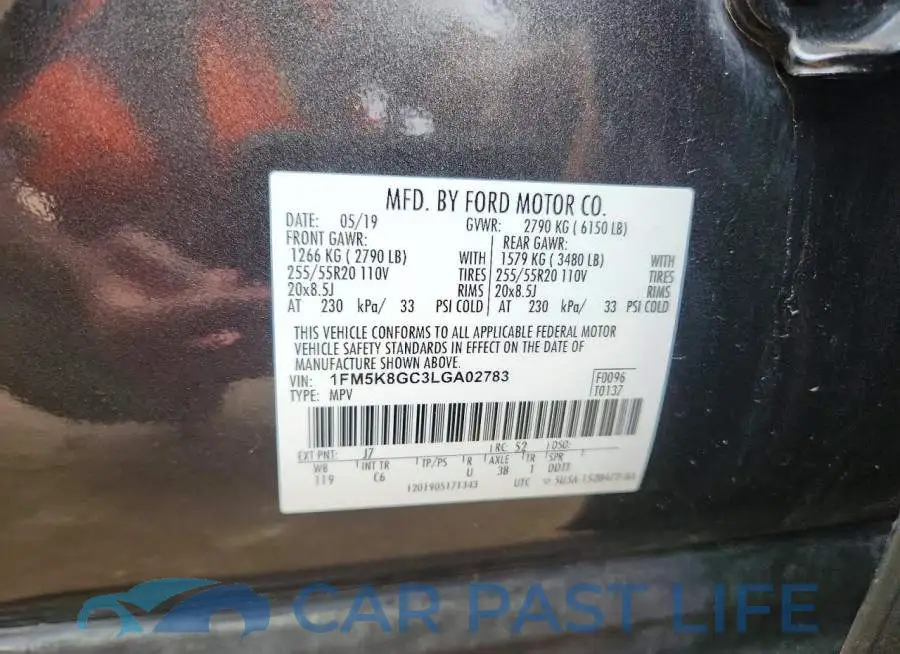 1FM5K8GC3LGA02783# 14