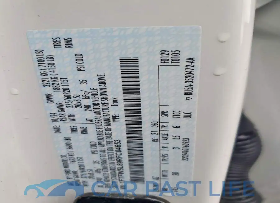 1FTFW5L89RFC04653# 12