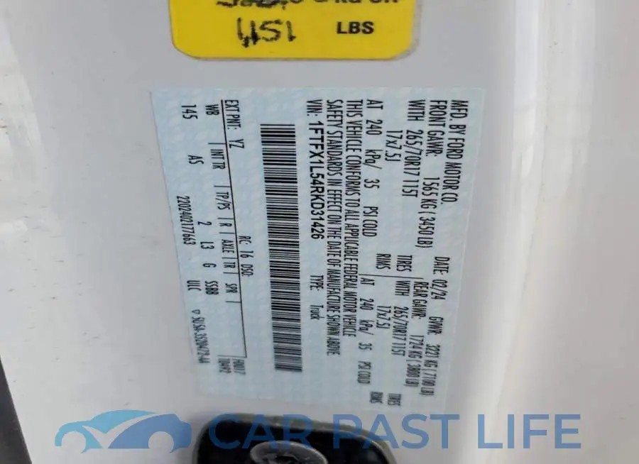 1FTFX1L54RKD31426# 12