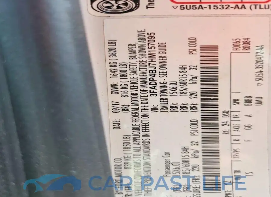 3FADP4BJ7HM157095# 12