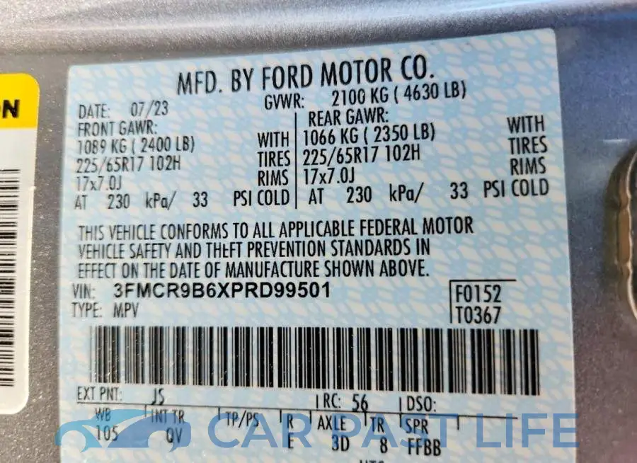 3FMCR9B6XPRD99501# 14