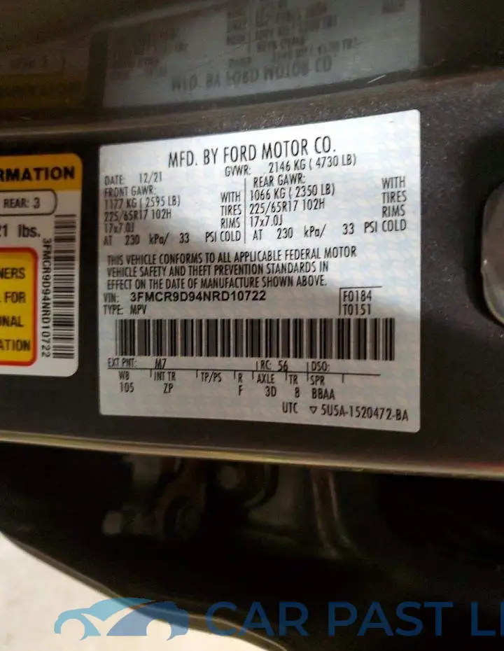 3FMCR9D94NRD10722# 13