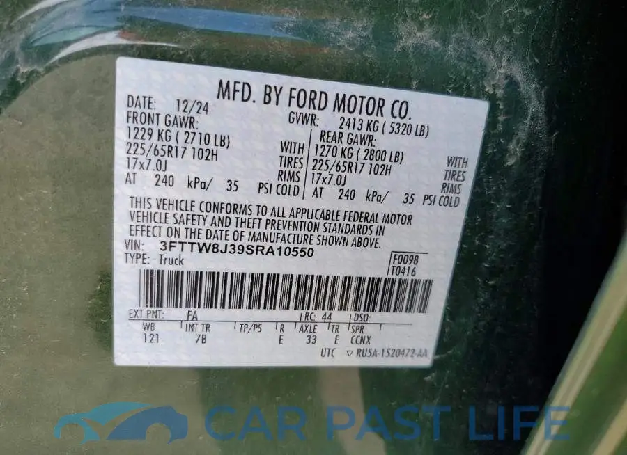 3FTTW8J39SRA10550# 12