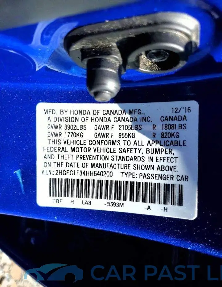 2HGFC1F34HH640200# 13