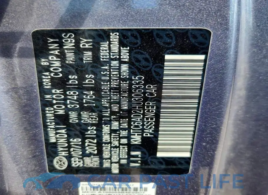 KMHTC6AD2HU306335# 13