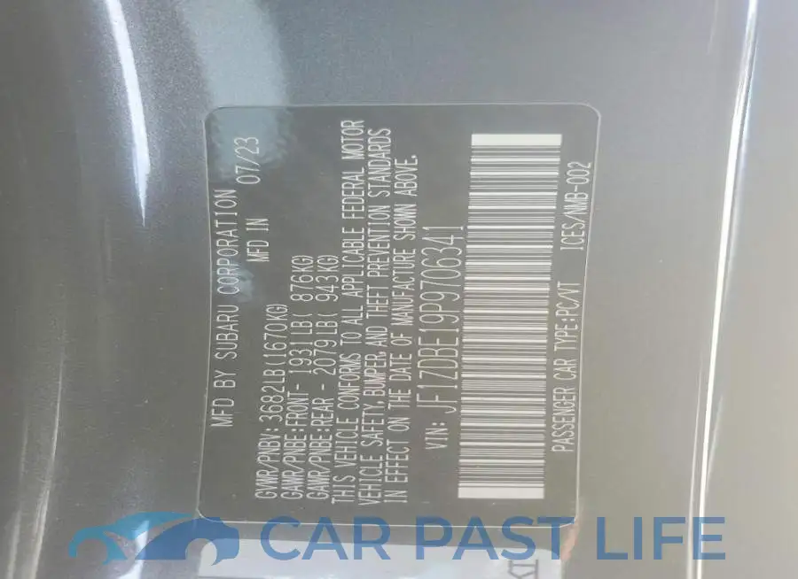 JF1ZDBE19P9706341# 12