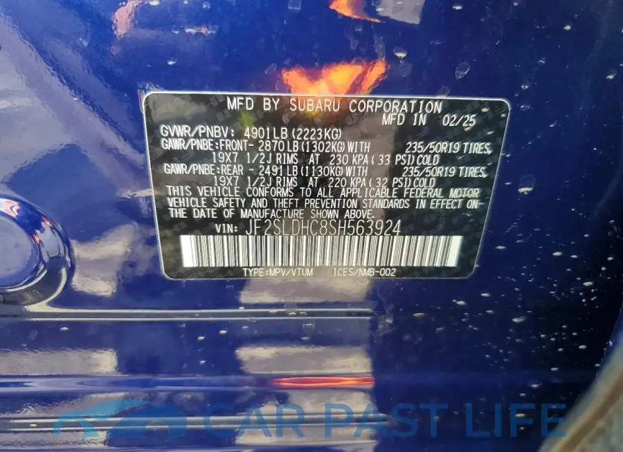 JF2SLDHC8SH563924# 13