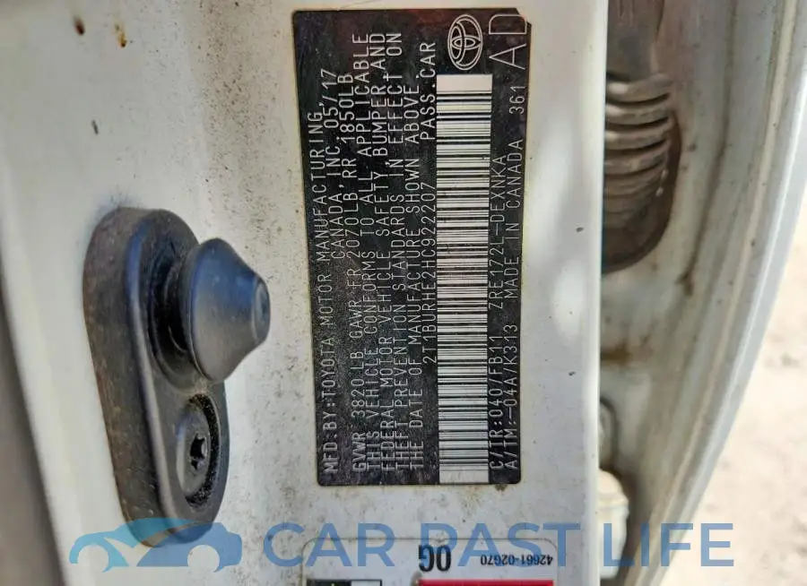 2T1BURHE2HC922207# 12