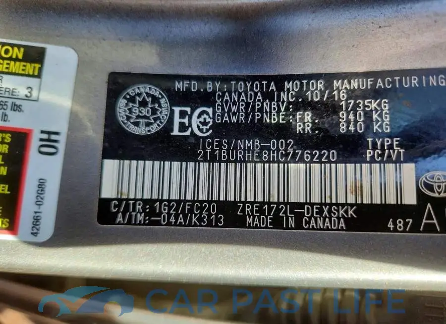 2T1BURHE8HC776220# 13