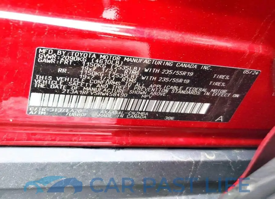 2T3A1RFV5RW458490# 13