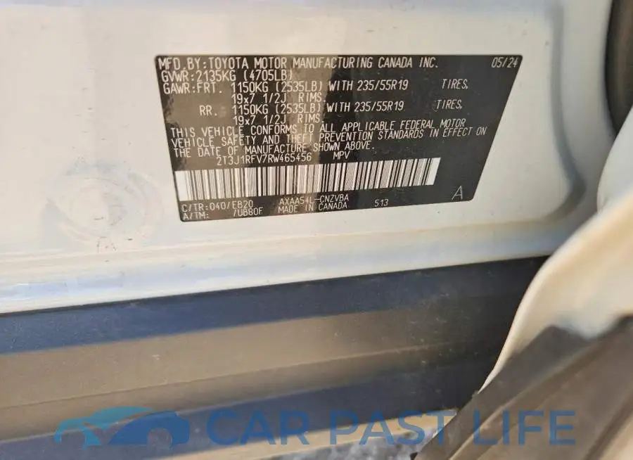 2T3J1RFV7RW465456# 12