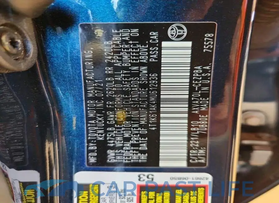 4T1K61AK4MU612936# 12