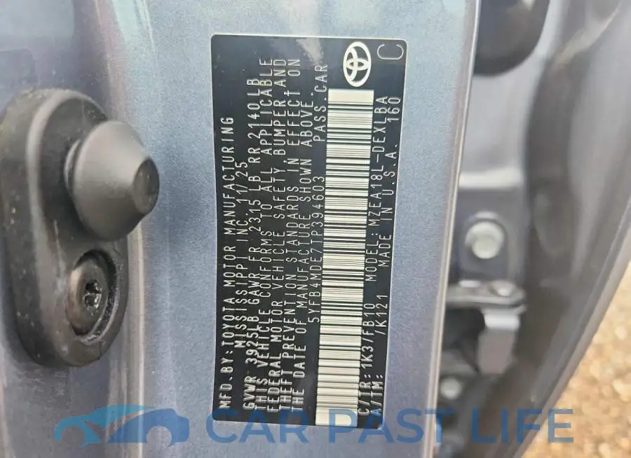5YFB4MDE7TP394603# 12