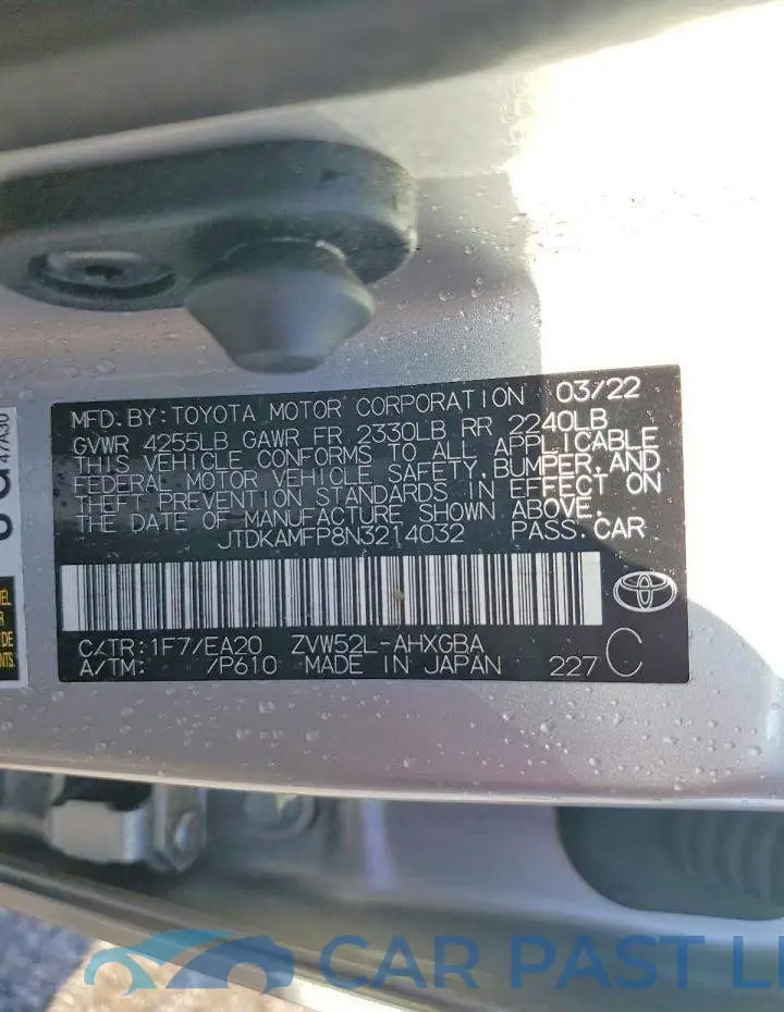 JTDKAMFP8N3214032# 12