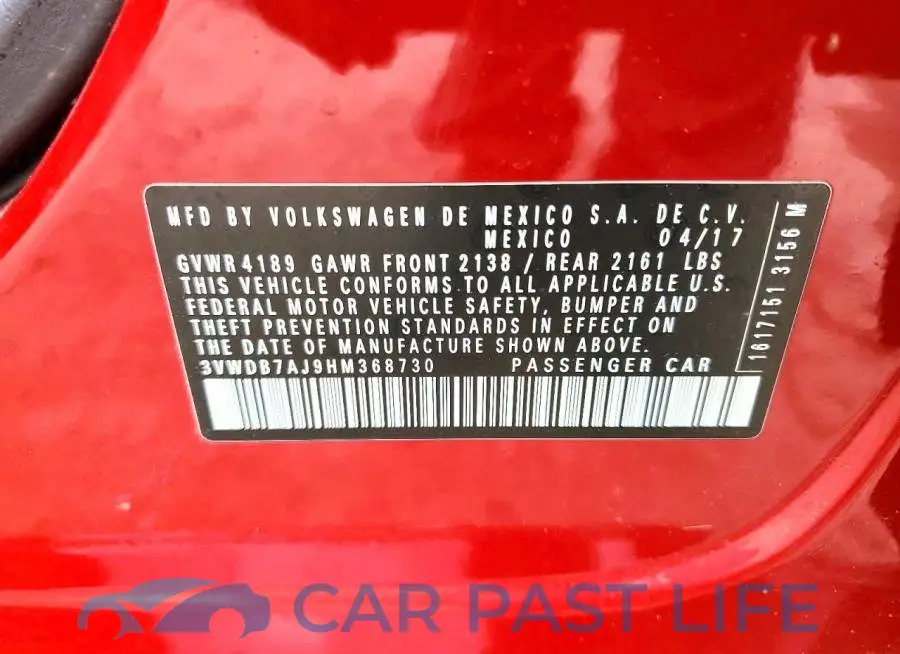 3VWDB7AJ9HM368730# 13